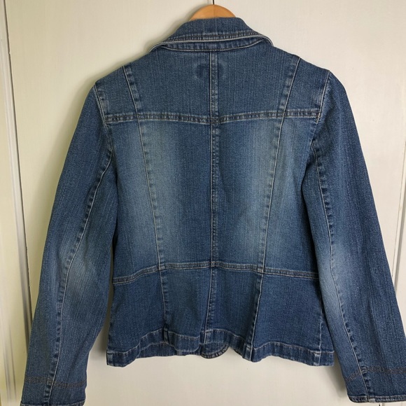 Loft Ann Taylor Denim Jean Jacket Size 12 - Picture 5 of 8